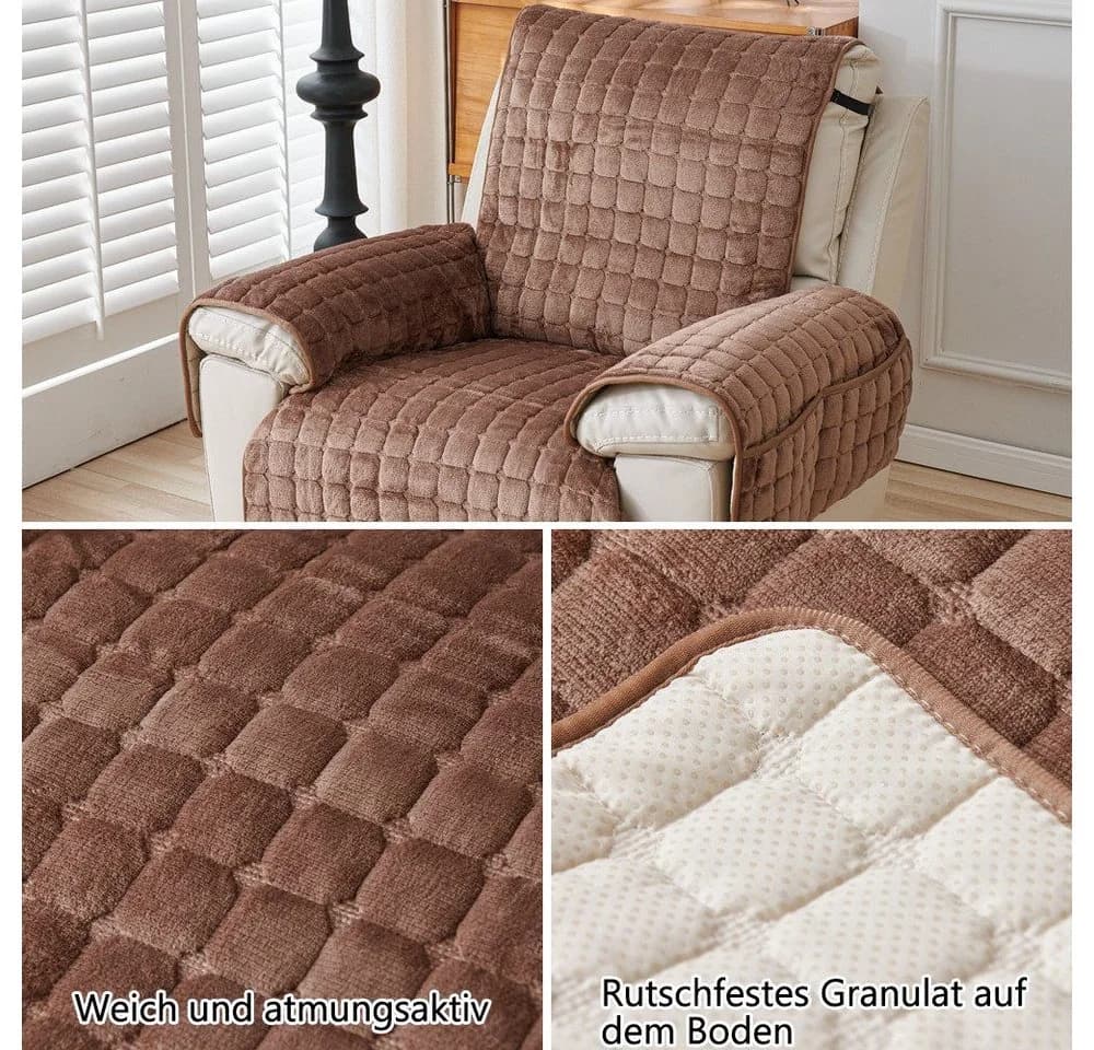 Coonoor Sesselschoner Sofa Schutzbezug Anti-Rutsch mit Taschen