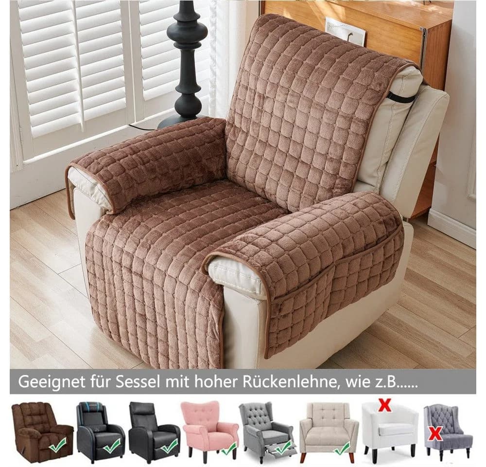 Coonoor Sesselschoner Sofa Schutzbezug Anti-Rutsch mit Taschen - Bild 3