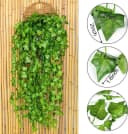 Kaket Kunstgirlande Efeu Kunstranke Grün für Garten & Wand Bild 1