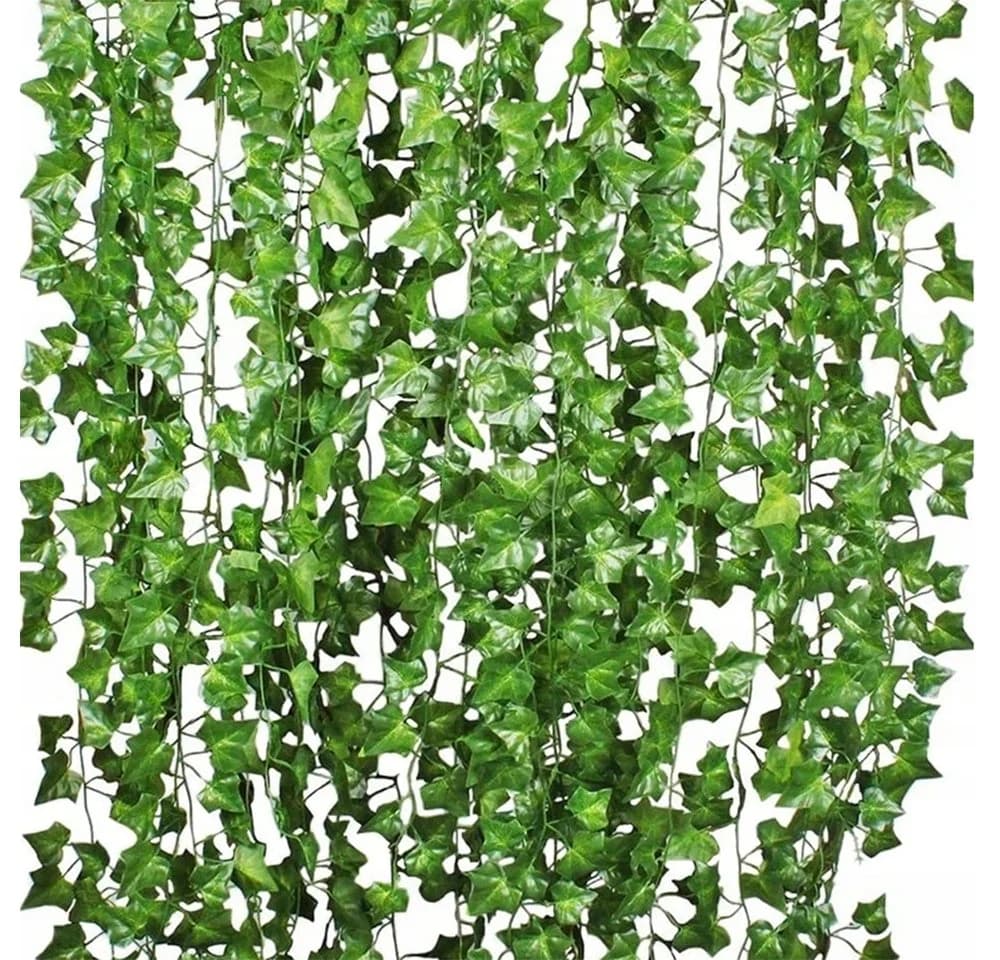 Kaket Kunstgirlande Efeu Kunstranke Grün für Garten & Wand - Bild 2