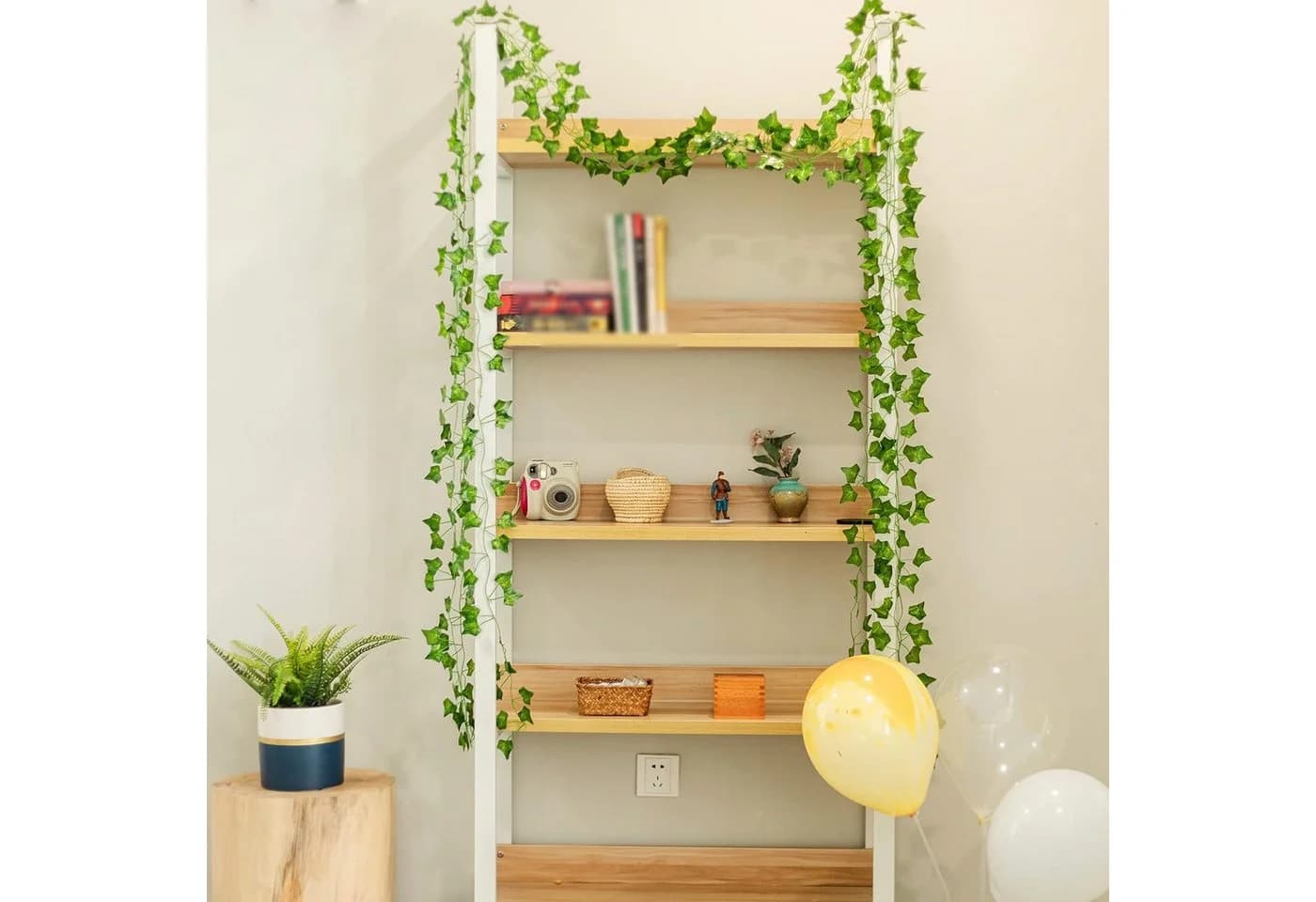 Kaket Kunstgirlande Efeu Kunstranke Grün für Garten & Wand - Bild 5