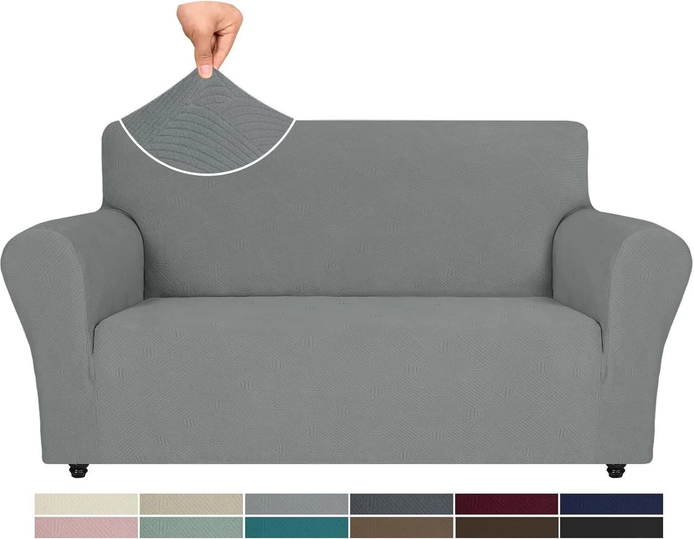 Coonoor Sofahusse Stretch Sofabezug Grau Rutschfest - Bild 2