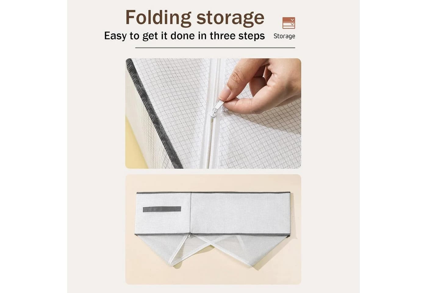 Coonoor Aufbewahrungsbox Kleiderschrank Organizer Beige 9/7 Zellen Faltbar - Bild 3