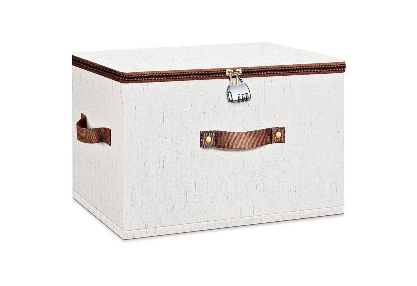 Coonoor Aufbewahrungsbox mit Reißverschluss und Deckel aus Baumwoll-Leinen - Bild 2