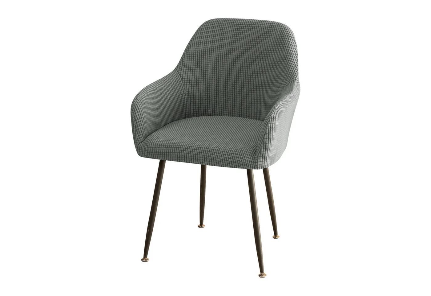 Coonoor Stuhlhusse Stretch Grau Mit Armlehne - Bild 2