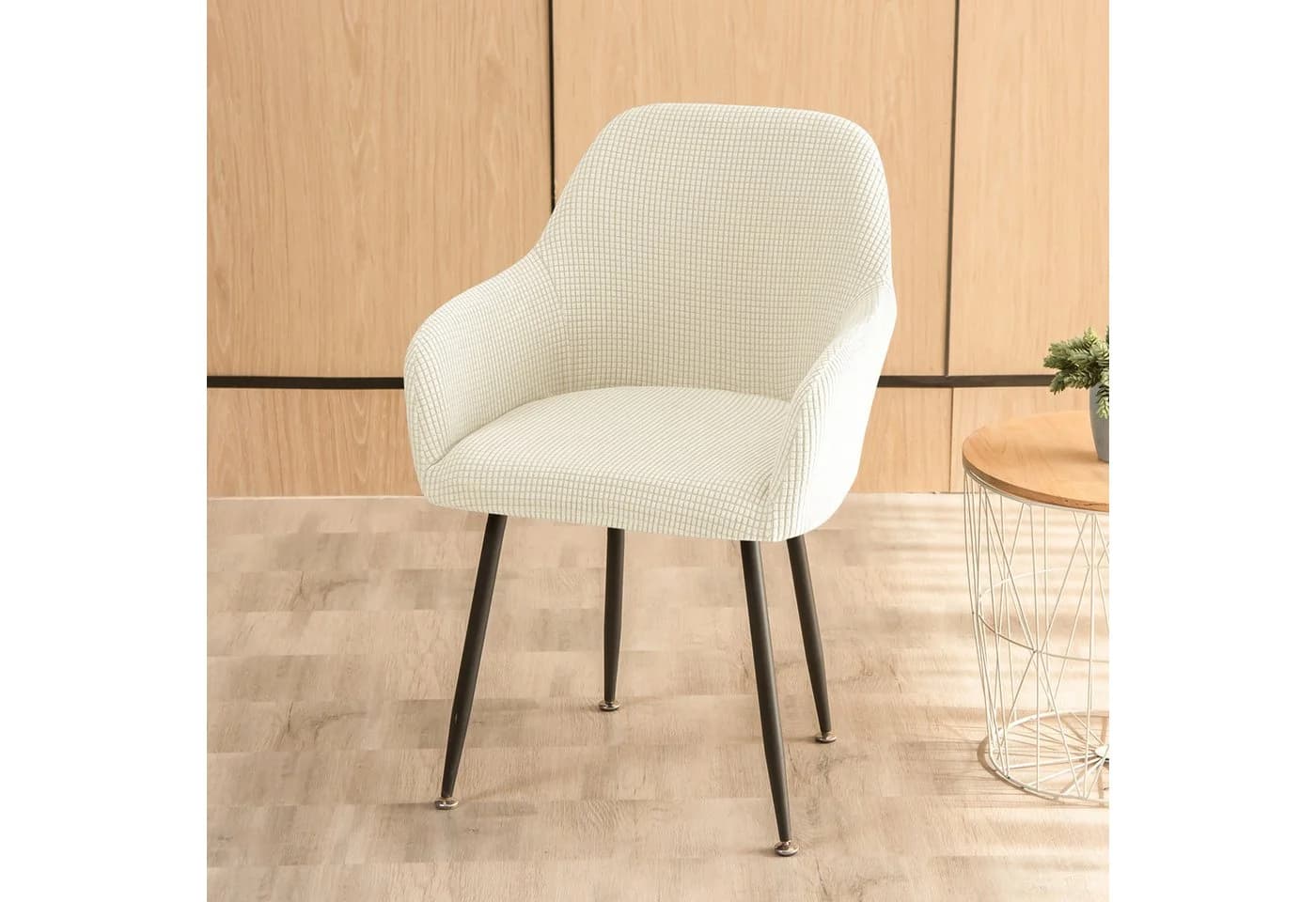 Coonoor Stuhlhusse Stretch Beige Mit Armlehne - Bild 3
