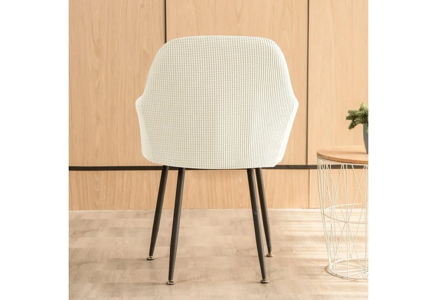 Coonoor Stuhlhusse Stretch Beige Mit Armlehne - Bild 4