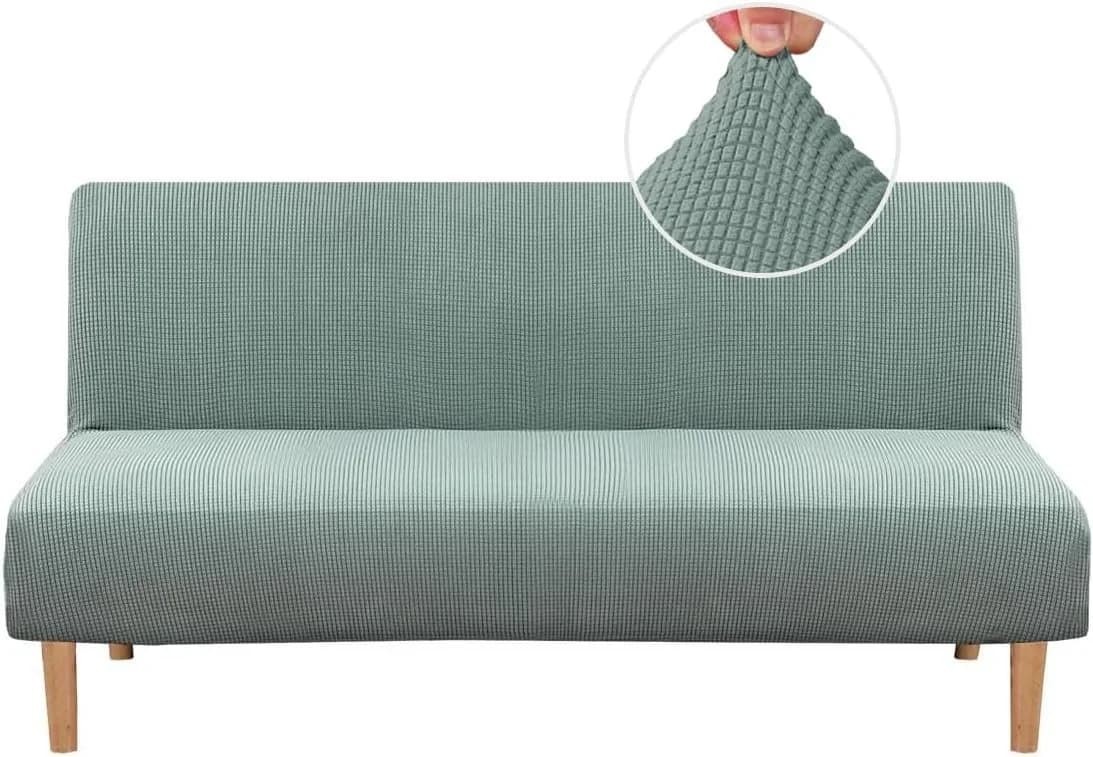 Coonoor Sofahusse Futonbezug ohne Armlehnen Grün Stretch - Bild 2