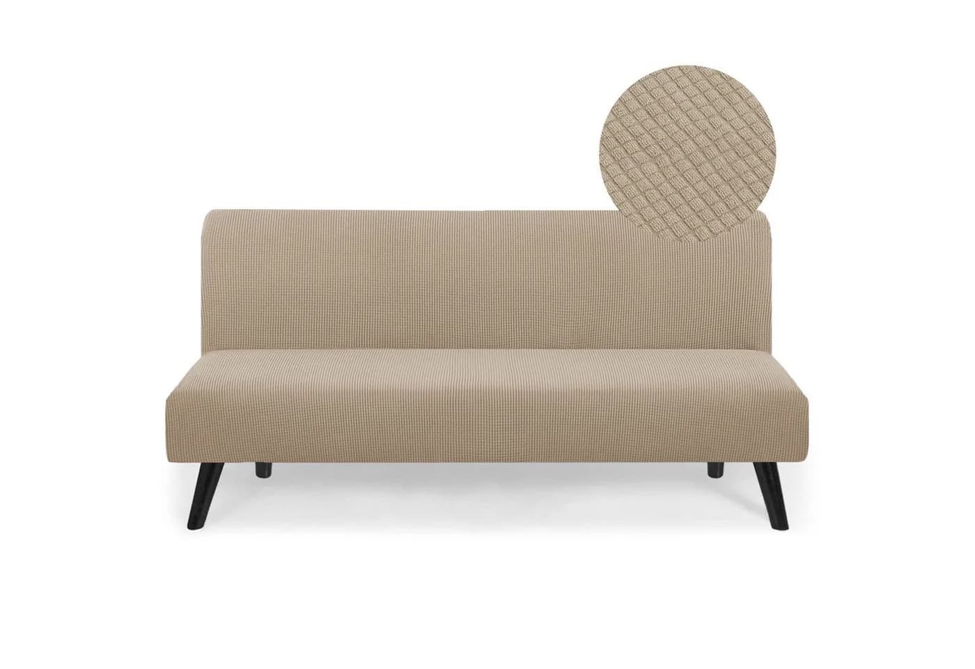 Coonoor Sofahusse Futonbezug Khaki Stretch ohne Armlehnen - Bild 2