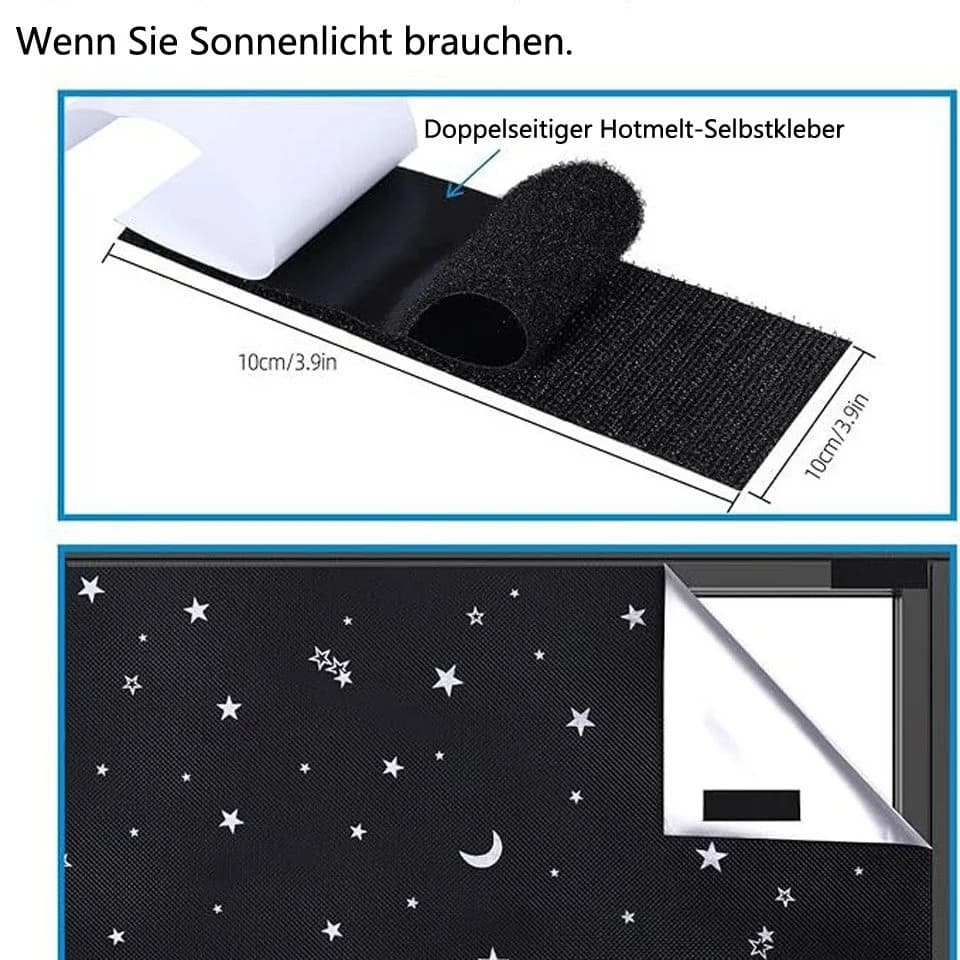 Coonoor Verdunklungsrollo Schwarz Ohne Bohren - Bild 3