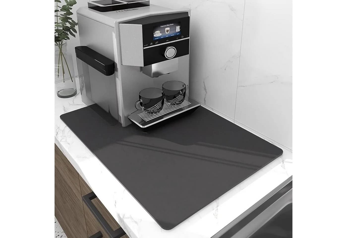 Coonoor Abtropfmatte Superabsorbierend Rutschfest Kaffeemaschinenmatte