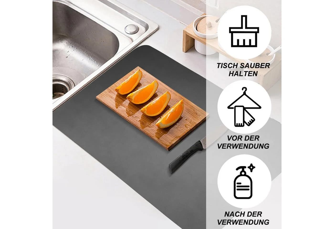 Coonoor Abtropfmatte Superabsorbierend Rutschfest Kaffeemaschinenmatte - Bild 5