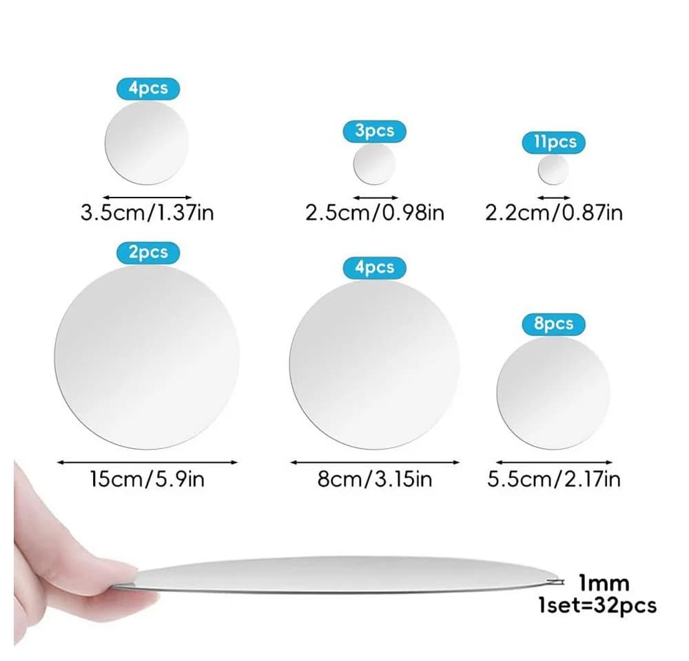 Kaket 3D-Wandtattoo 32 Stück Silber Spiegel Wandaufkleber Selbstklebend - Bild 4