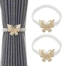 Coonoor Raffhalter 2 Stück Gold Elastisches Seil Gardinenhalter Bild 2