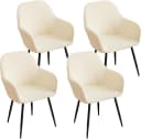 Coonoor Stuhlhusse Stretch mit Armlehne Beige 2/4er Set Bild 2