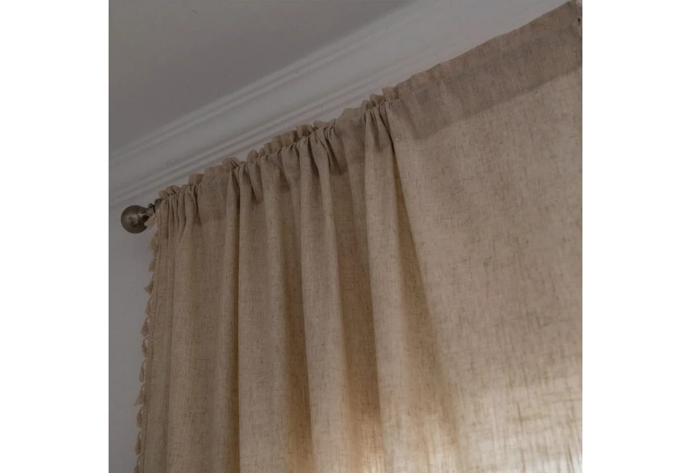 Kaket Gardine Boho-Leinen Vorhänge mit Quasten für Wohnzimmer & Schlafzimmer - Bild 5