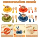 CLTYQ Spielgeschirr Holz 26-tlg. - Kinderküchen Zubehör Montessori Bild 5
