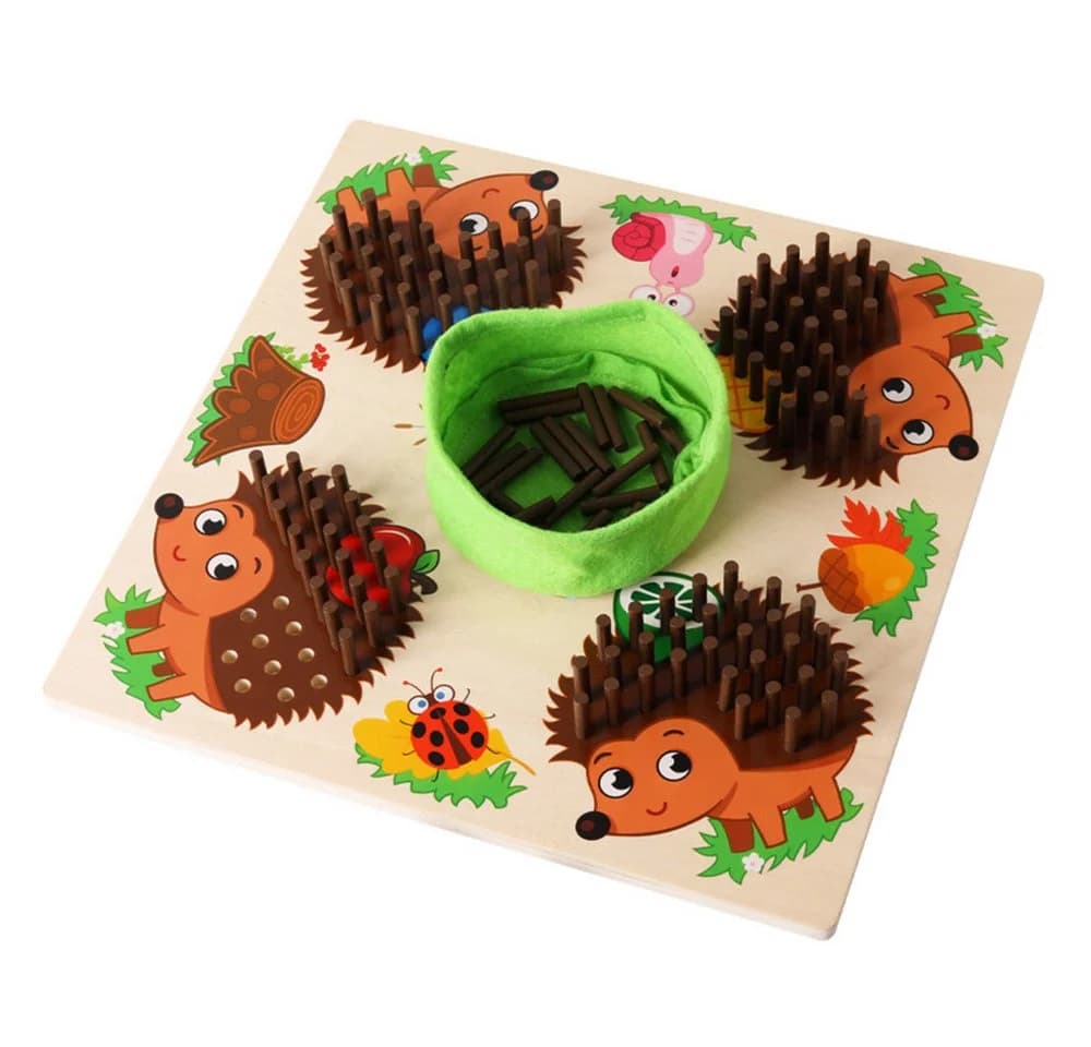 CLTYQ Lernspielzeug Holz Igel Steckspiel Bunt Montessori Mathe