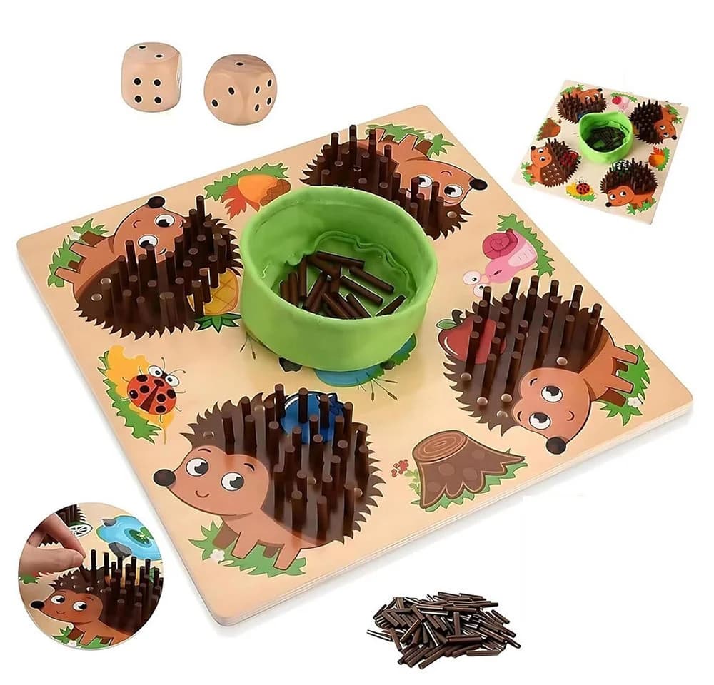 CLTYQ Lernspielzeug Holz Igel Steckspiel Bunt Montessori Mathe - Bild 2