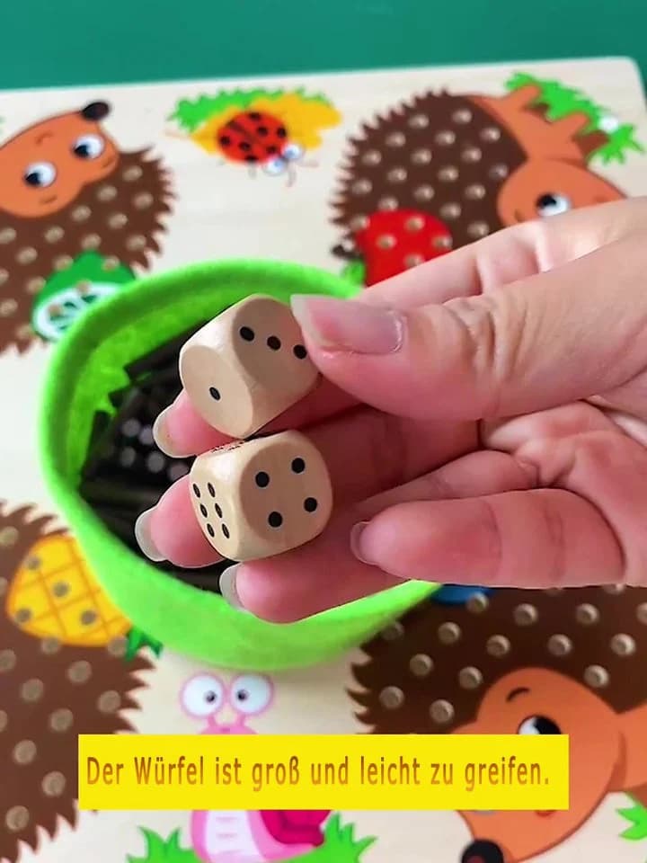 CLTYQ Lernspielzeug Holz Igel Steckspiel Bunt Montessori Mathe - Bild 4