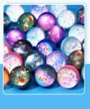 CLTYQ Flummi 30 Stück Bunt Transparent Weltraum-Design Bild 3