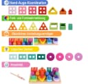 CLTYQ Lernspielzeug Montessori Stapel- und Sortierspielzeug Bunt Holz Bild 3