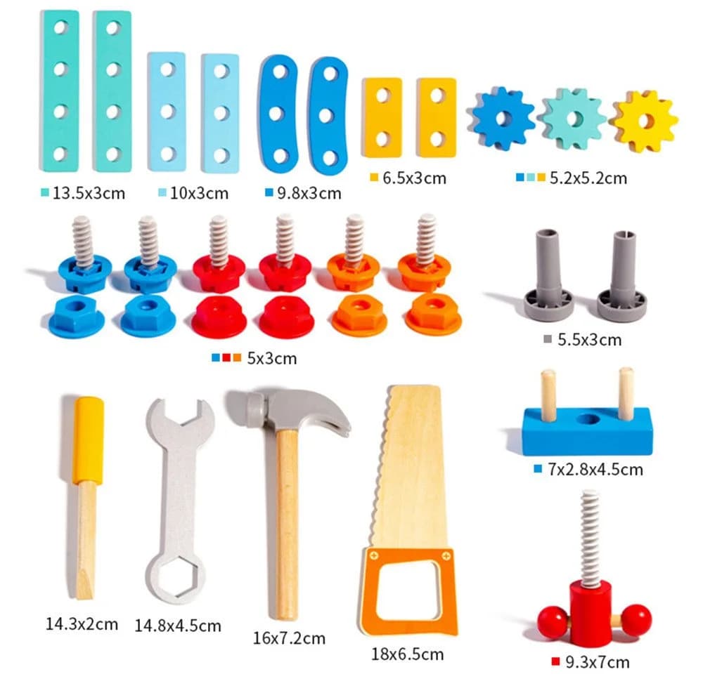 CLTYQ Spielwerkzeugkoffer Montessori 32-tlg. Bunt