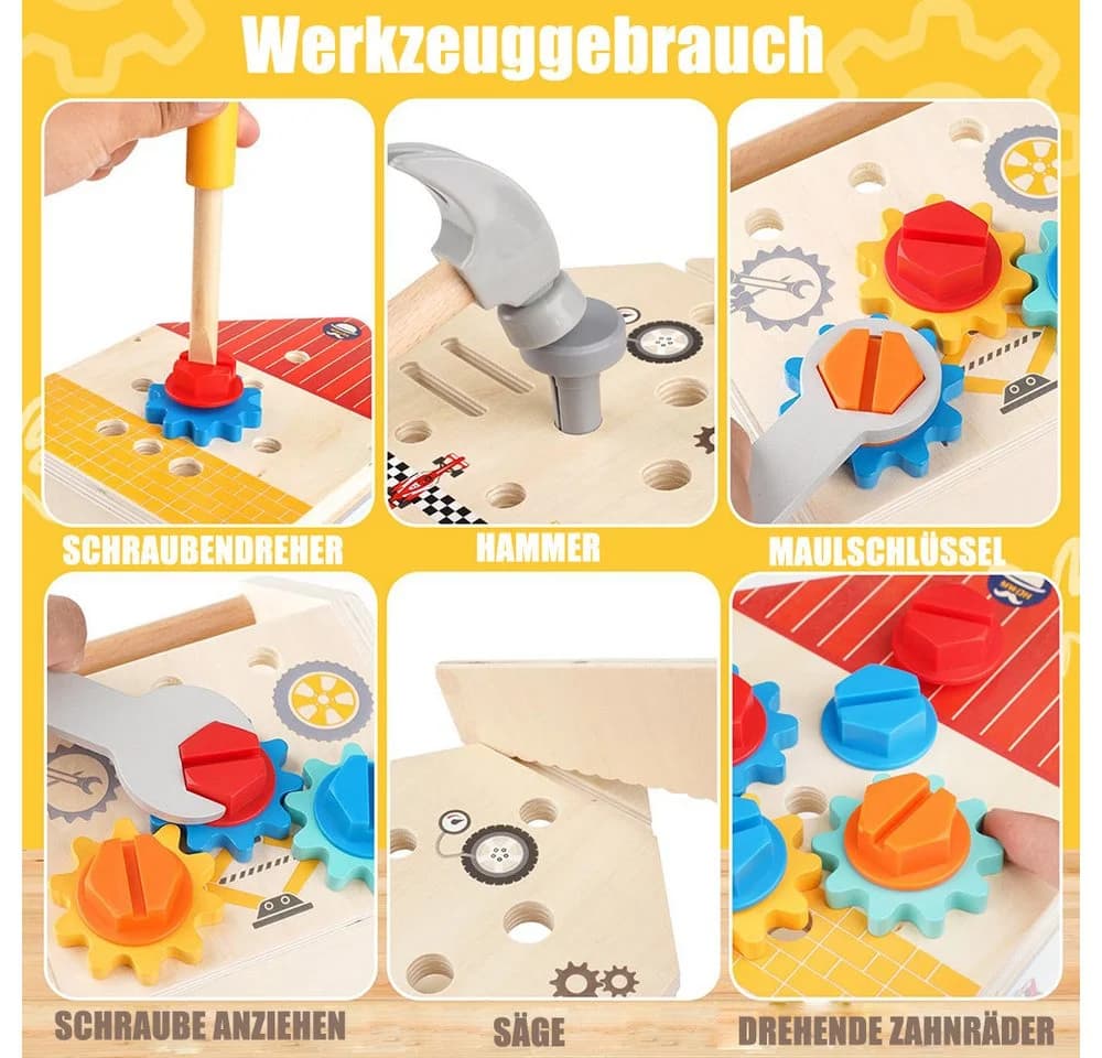 CLTYQ Spielwerkzeugkoffer Montessori 32-tlg. Bunt - Bild 3