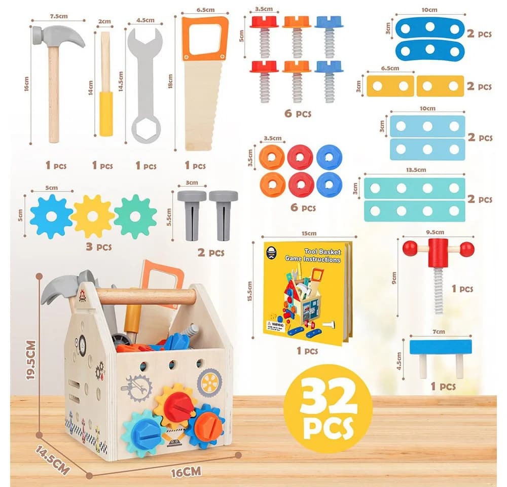 CLTYQ Spielwerkzeugkoffer Montessori 32-tlg. Bunt - Bild 5