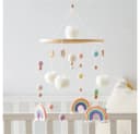 CLTYQ Mobile Regenbogen Babybett Hölz Windspiele mit Bäll Bild 3