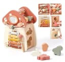 CLTYQ Motorikwürfel Holzspielzeug 5-in-1 Rosa Pilz Montessori Bild 2