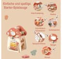 CLTYQ Motorikwürfel Holzspielzeug 5-in-1 Rosa Pilz Montessori Bild 4