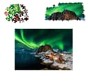 CLTYQ Puzzle 1000 Teile Norwegen Aurora Borealis Landschaftsmotiv Bild 2