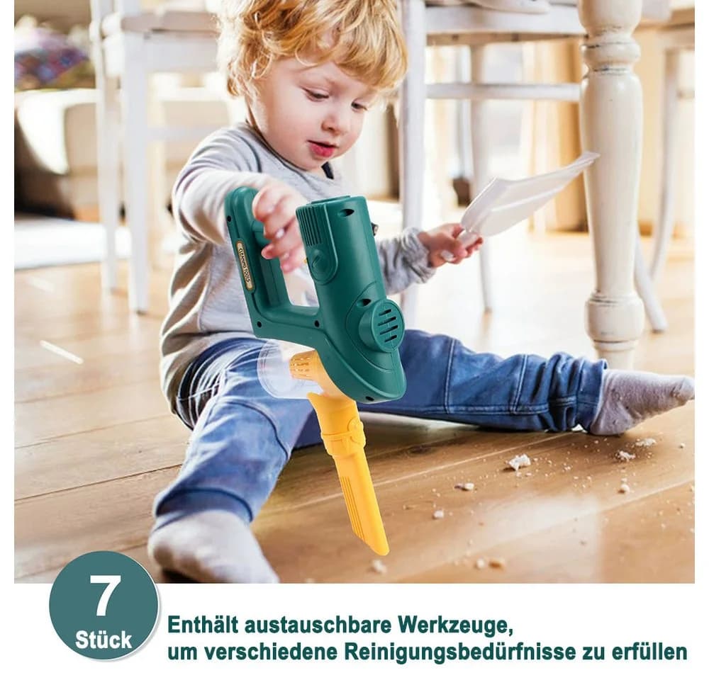 Minicloss Kinder-Staubsauger Spielzeug mit Licht, Sound & Saugfunktion Grün - Bild 4