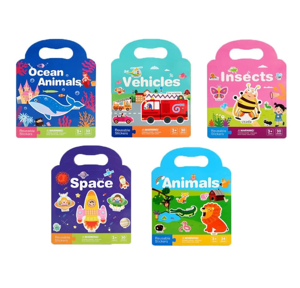 CLTYQ Lernspielzeug 5er-Set Stickerbücher Wiederverwendbar - Bild 2