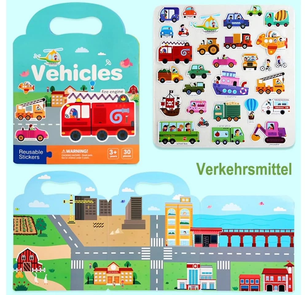 CLTYQ Lernspielzeug 5er-Set Stickerbücher Wiederverwendbar - Bild 4