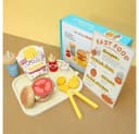CLTYQ Kinder-Küchenset Holzspielzeug 27-tlg. Fast-Food-Spiel Bunt Bild 1