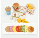 CLTYQ Kinder-Küchenset Holzspielzeug 27-tlg. Fast-Food-Spiel Bunt Bild 4