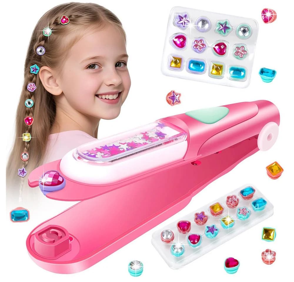 CLTYQ Kreativset Gems Siegel Kit für Haare - Wiederverwendbarer Haarschmuck Rosa - Bild 2