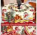 CLTYQ Runde Tischdecke mit Schneeflocken-Motiv Weiß Bild 3