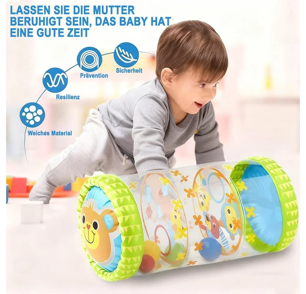 CLTYQ Krabbelrolle Rollende Trommel Bildungsspielzeug für Babys