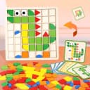 CLTYQ 3D-Puzzle 120pcs Holz Bausteine Bunt Montessori Spielzeug Bild 1
