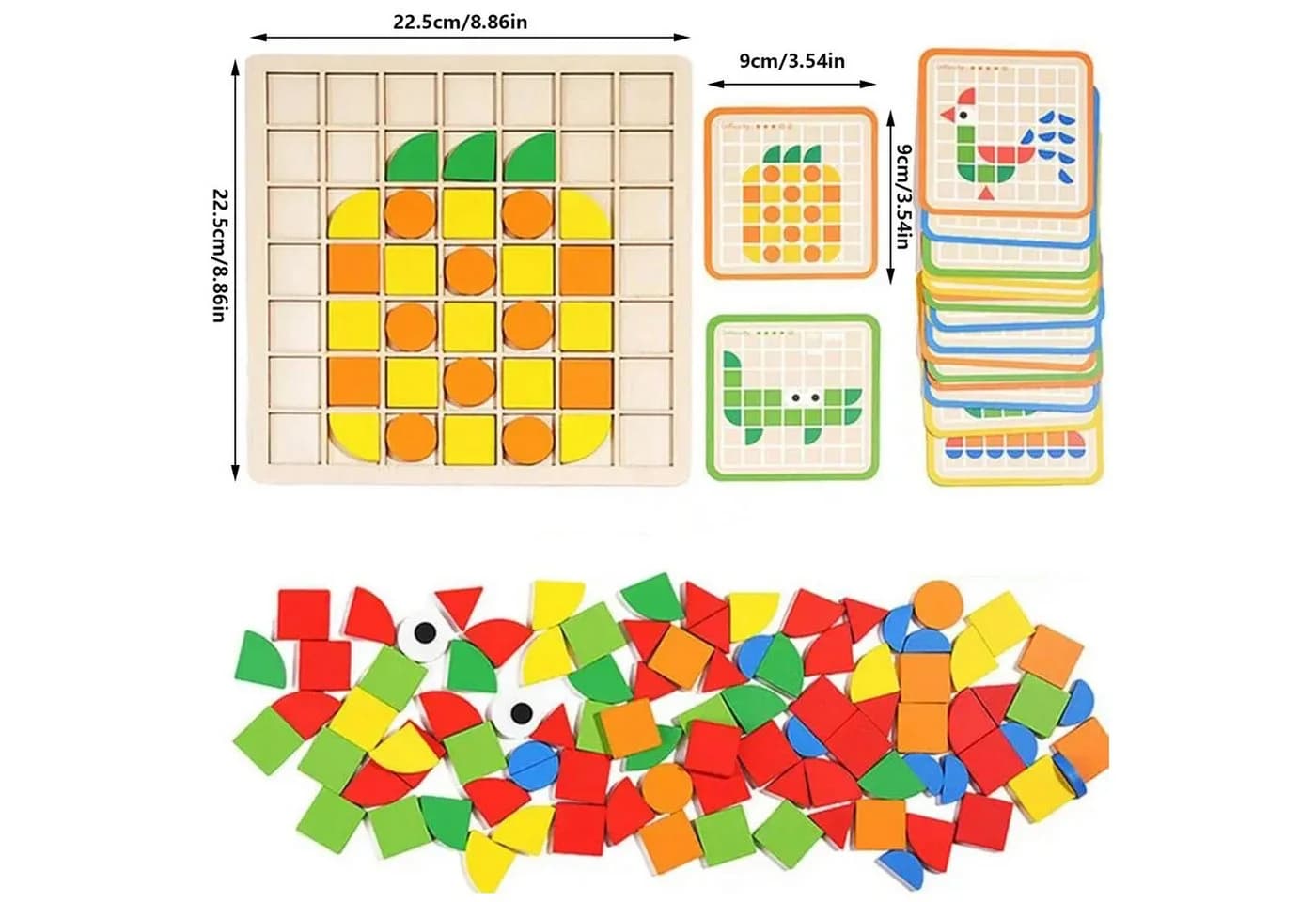 CLTYQ 3D-Puzzle 120pcs Holz Bausteine Bunt Montessori Spielzeug - Bild 4