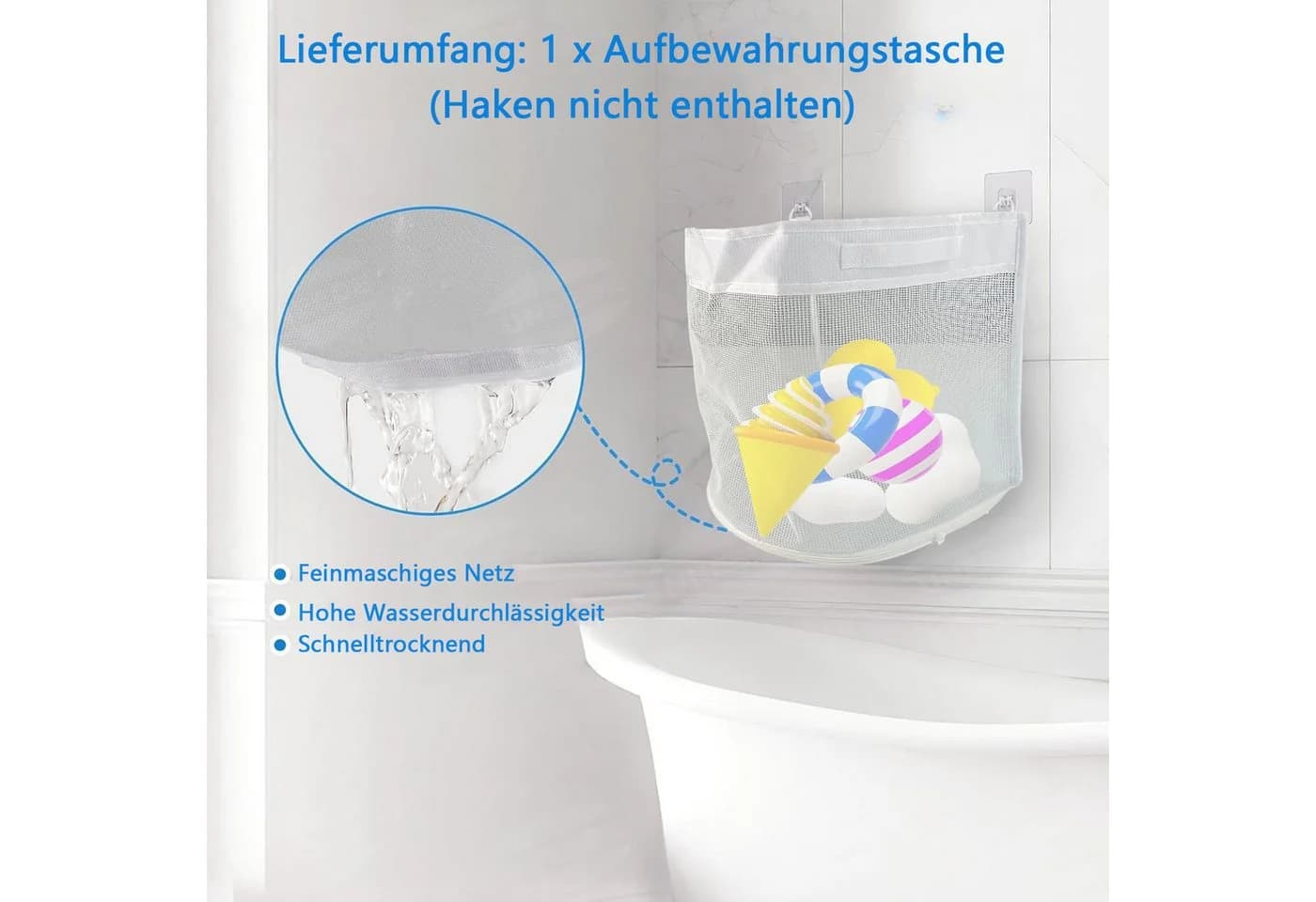 CLTYQ Badorganizer Badewannenspielzeug Aufbewahrung - Mesh Organizer