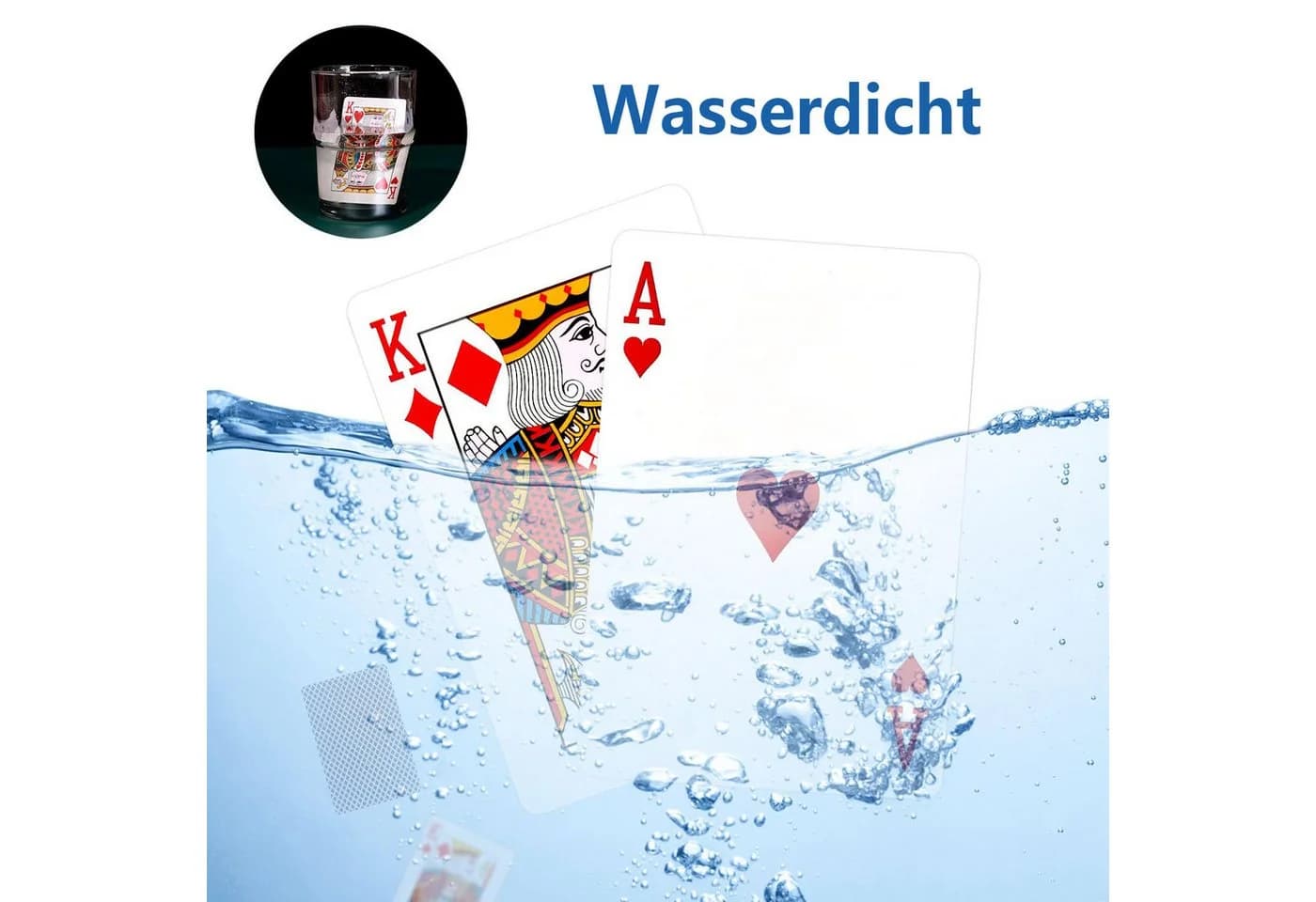CLTYQ Wasserdichte Spielkarten Blau 100% Kunststoff - Bild 4
