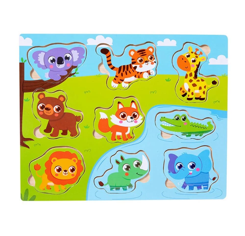 CLTYQ Holzpuzzle Steckpuzzle Lernspielzeug Bunt Montessori ab 3 Jahre - Bild 2