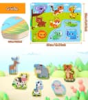 CLTYQ Holzpuzzle Steckpuzzle Lernspielzeug Bunt Montessori ab 3 Jahre Bild 4