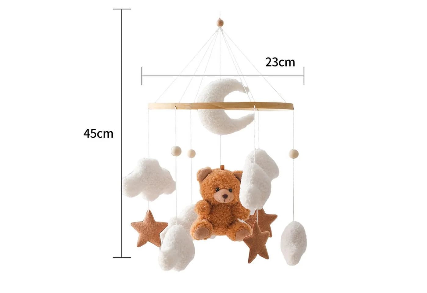 CLTYQ Mobile Windspiele Waldtiere Bettglocke aus Filz Babyzimmer Deko - Bild 5