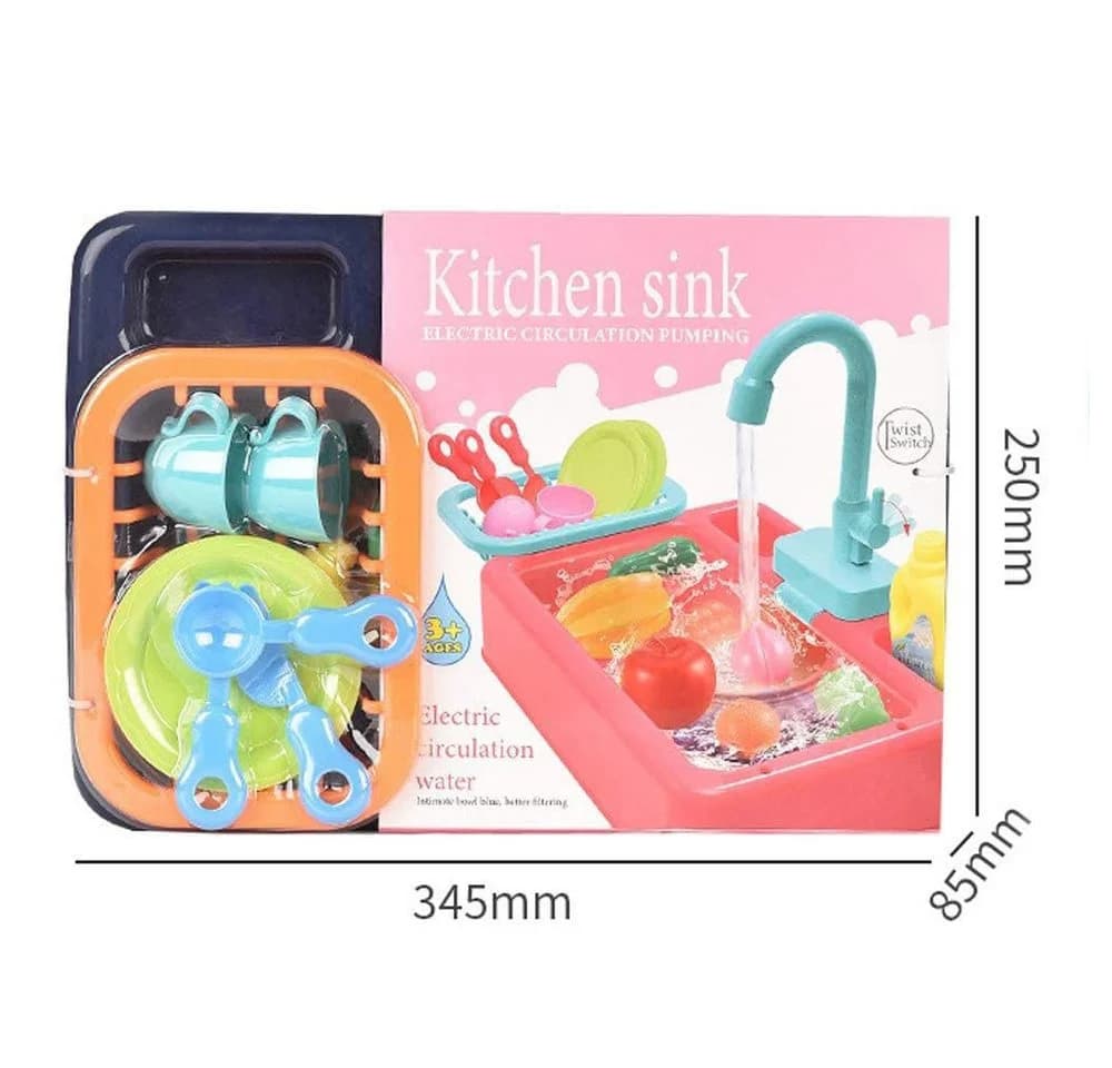 CLTYQ Spielküche Küchenspüle Set mit Wasserfunktion Orange - Bild 3