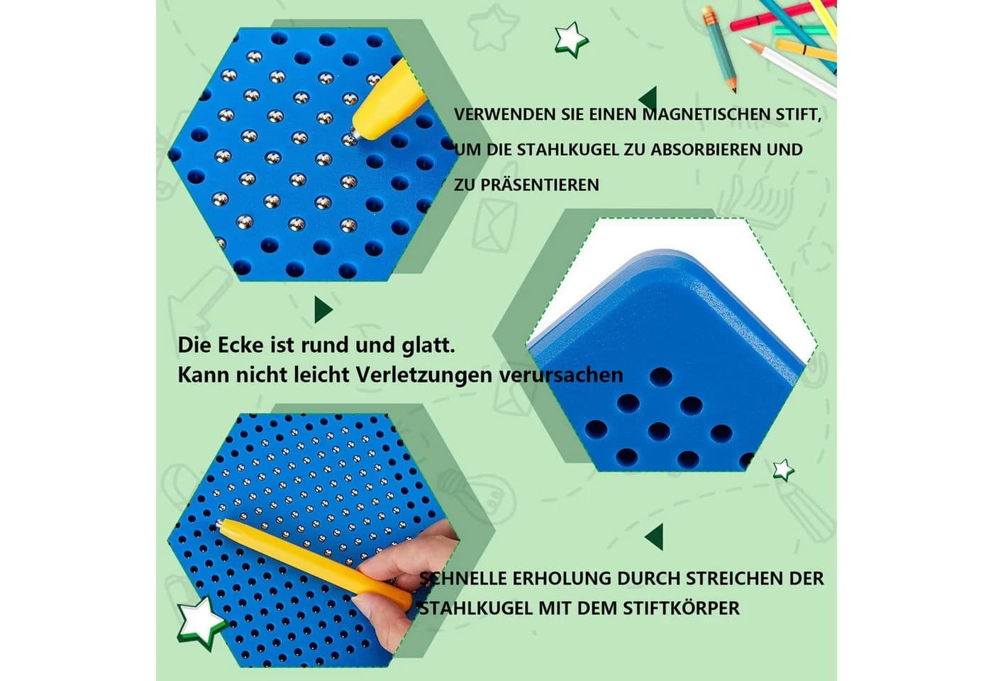 CLTYQ Zaubertafel Pack of 2 Magnetisches Zeichenbrett Kinder mit Stift - Bild 3